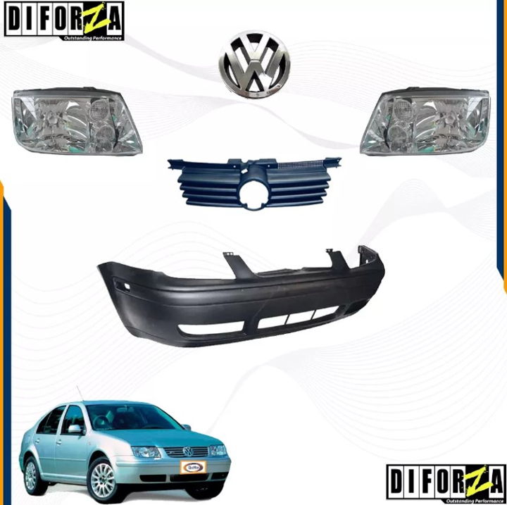 Foto 3 pulgar | Kit Frente Jetta A4 99 - 07 Fascia Faros Parrilla Y Emblema