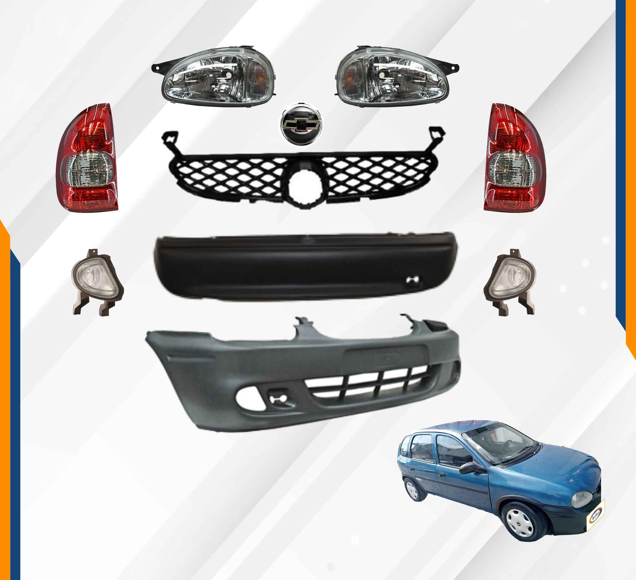 Foto 3 pulgar | Fascia Chevy 5 Pts 01 02 03  Del Y Tras Faros Y Calaveras