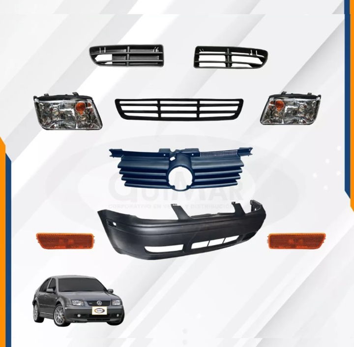 Foto 3 pulgar | Kit Jetta A4 99-07 Faros Ámbar y Facia Completa y Emblema