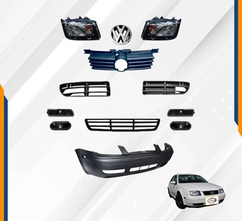 Foto 2 | Facia Jetta A4 99-07 Negra con Faros Negro y Cuartos