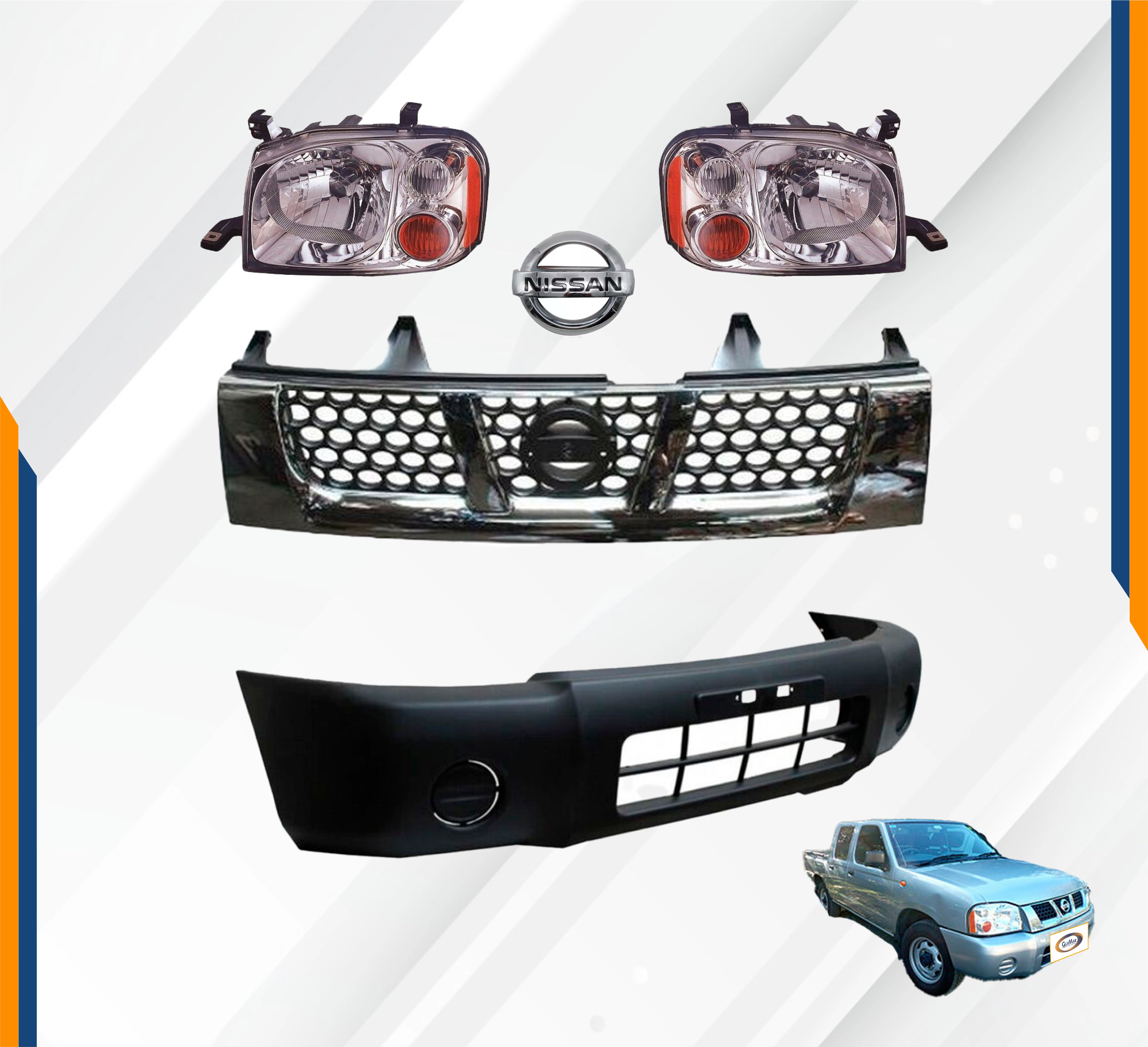 Foto 2 | Fascia Np300/d22 09 10 11 12 13 14 15 Con Parrilla Cromo Faros