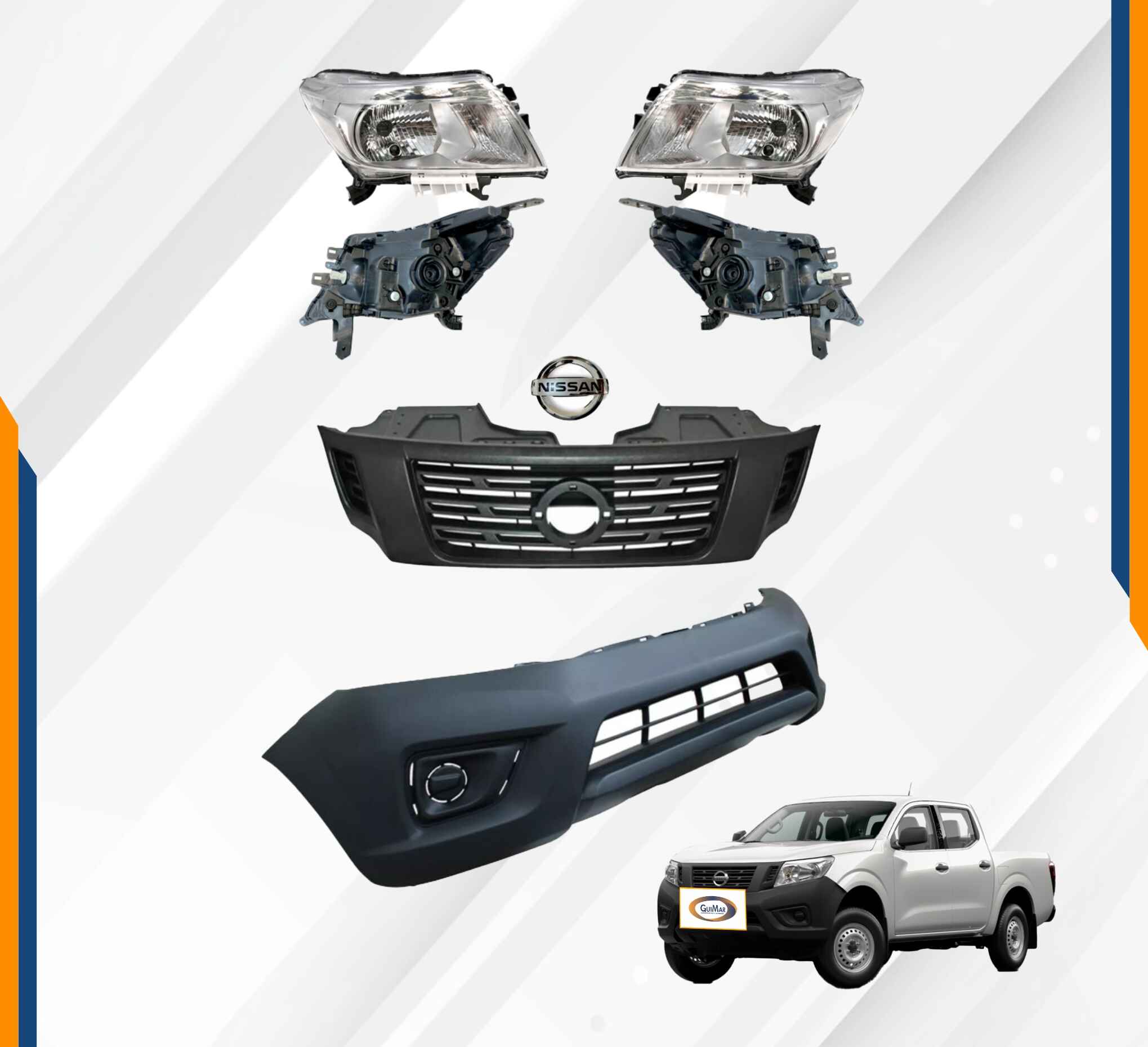 Foto 2 | Fascia Np300 Con Faros Cromo Y Parrilla Gris