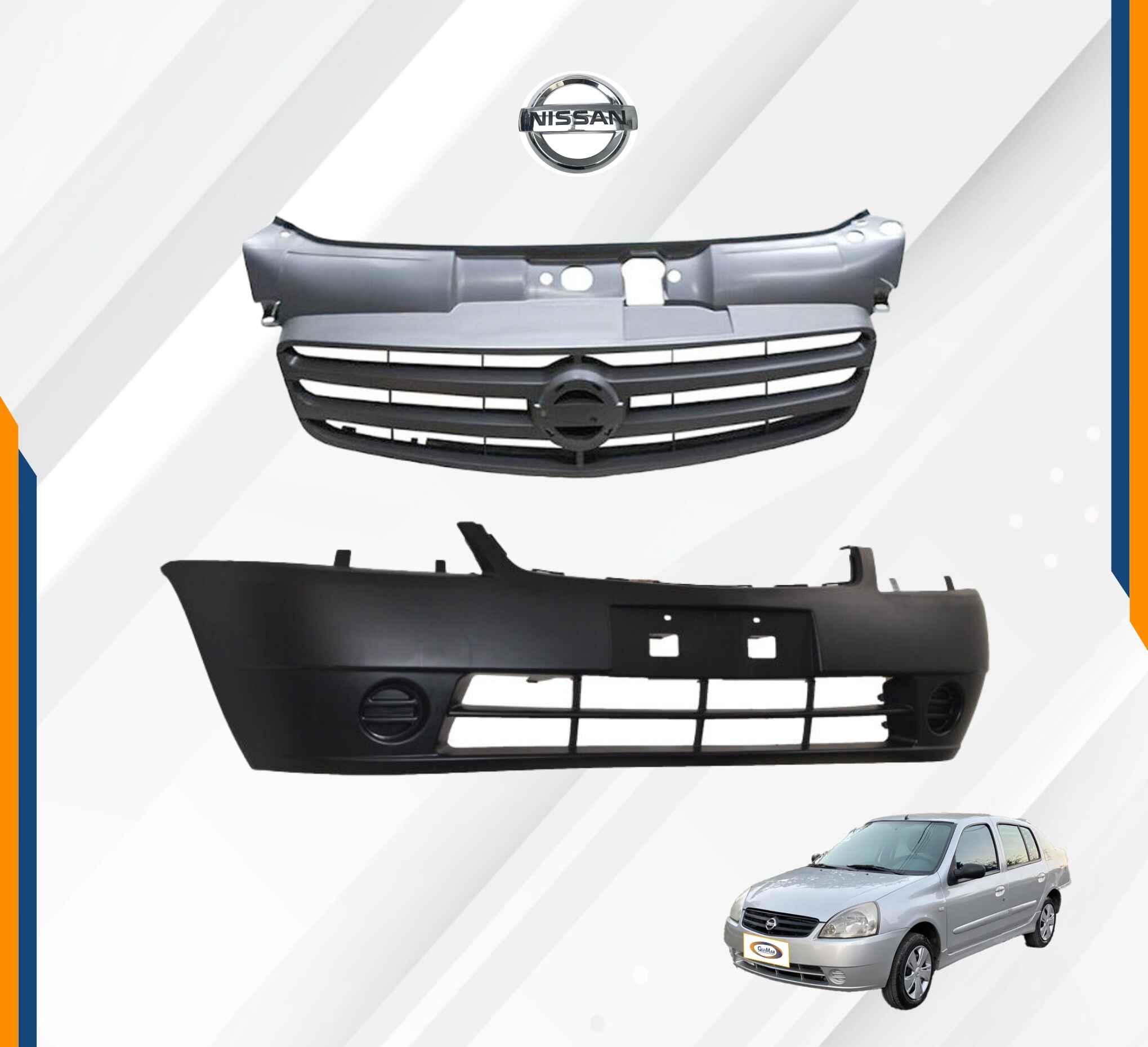 Foto 3 pulgar | Fascia Platina 02-10 Con Parrilla Y Logo