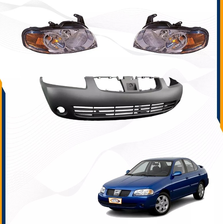 Foto 3 pulgar | Kit Frente Nissan Sentra 04 05 06 Fascia Delantera Y Faros