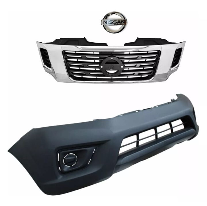 Fascia Del Nissan Np300 16 17 18 19 20 Con Parrilla Cromo