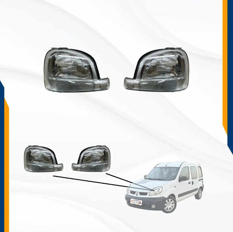 Foto 4 pulgar | Fascia Delantera Kangoo 04 05 06 07 08 Faros Blancos