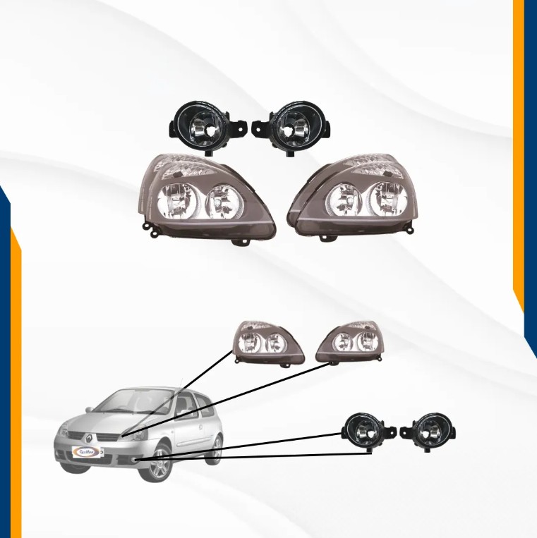 Foto 4 pulgar | Fascia Delantera Clio 07 08 09 10 Con Faros Y Parrilla
