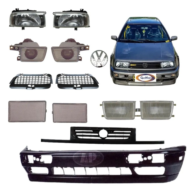 Fascia Delantera Jetta A3 93-98 Con Neblieneros Y Faros