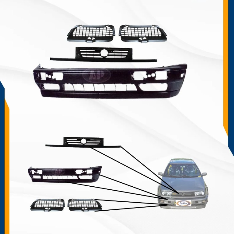 Foto 3 pulgar | Fascia Delantera Jetta A3 93-98 Con Neblieneros Y Faros