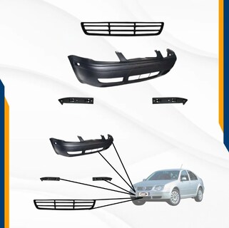 Foto 2 | Fascia Delantera Jetta A4 99-07 Negra Con Rejillas Y Loderas