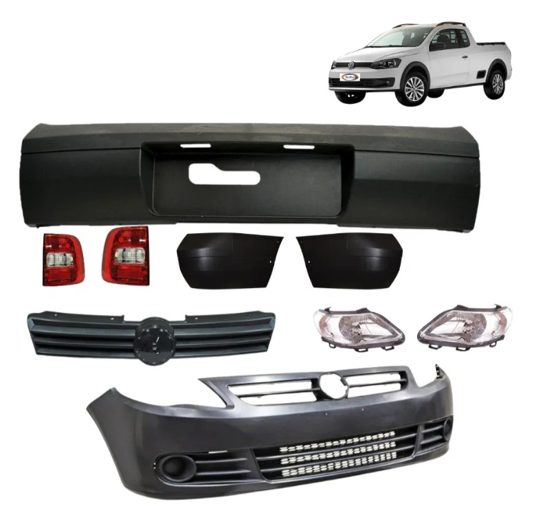 Foto 1 | Fascia Delantera Y Trasera Saveiro 09 - 16 Con Faros Y Calaveras