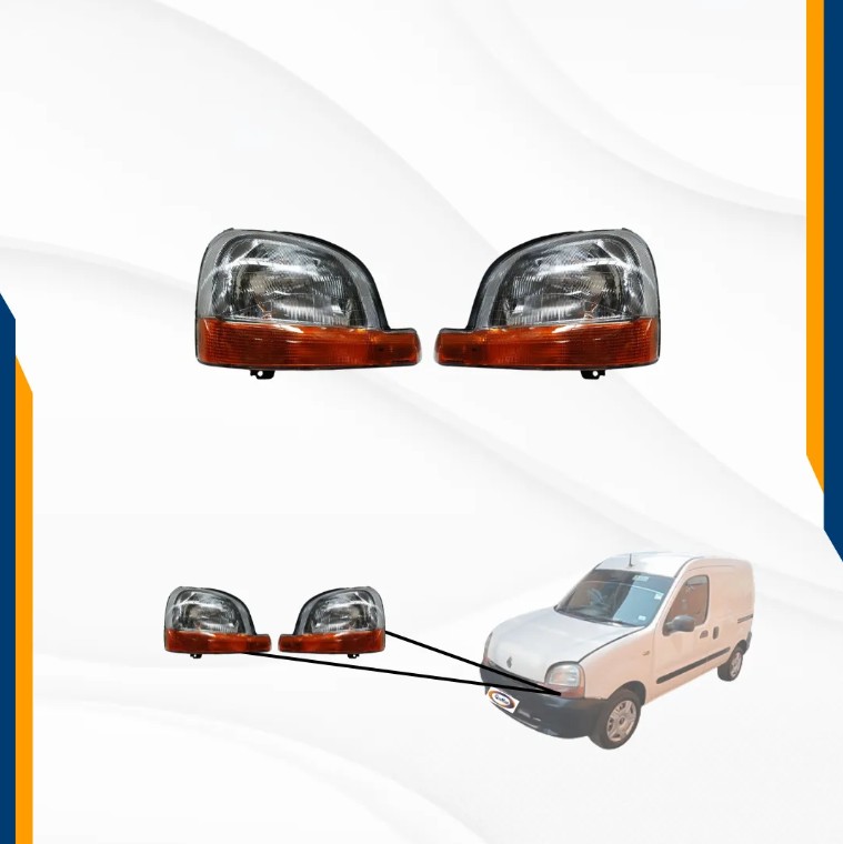 Foto 4 pulgar | Fascia Delantera Kangoo 04 05 06 07 08  Faros Ambar