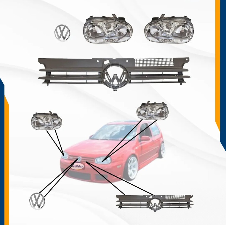 Foto 5 pulgar | Fascia Golf A4 00 01 02 03 04 05 06 07 Con Faros Y Rejillas