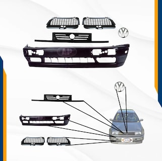 Foto 3 | Fascia Delantera Jetta A3 93 - 98 Con Neblineros Y Parrilla