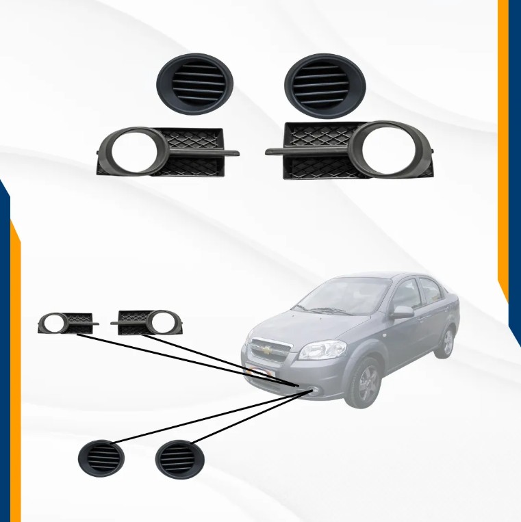 Foto 4 pulgar | Fascia para Aveo 08 09 10 11 con Rejillas y Parrilla Completa