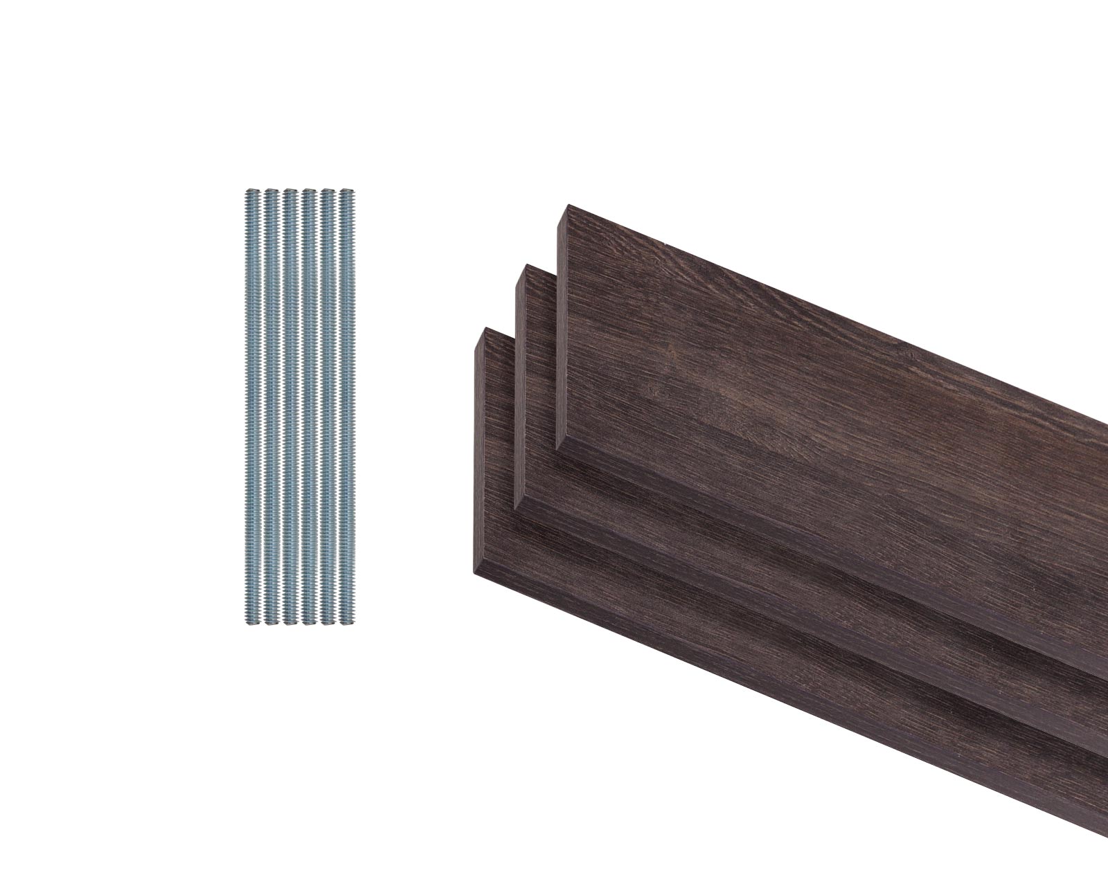 Foto 4 pulgar | Repisas para Pared de Madera 50 x 15 cm Redlemon 3 Piezas color Marrón