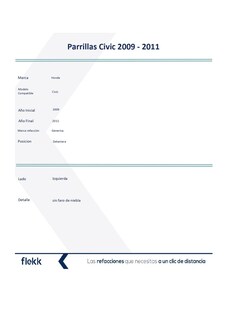 Foto 2 | Parrillas, Marco Y Molduras De Parrilla, Honda Civic, Izquierda, 2009 Al 2011