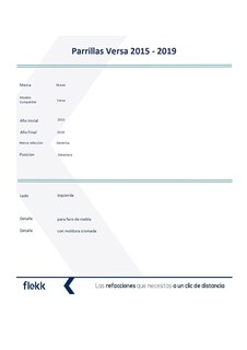 Foto 2 | Parrillas, Marco Y Molduras De Parrilla, Nissan Versa, Izquierda, 2015 Al 2019