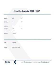 Foto 2 | Parrillas, Marco Y Molduras De Parrilla, Seat Ibiza, Derecha, 2003 Al 2007