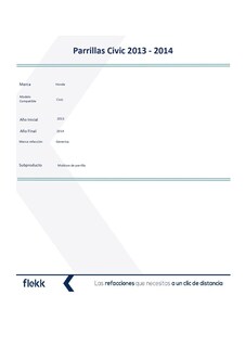 Foto 2 | Parrillas, Marco Y Molduras De Parrilla, Honda Civic, 2013 Al 2014