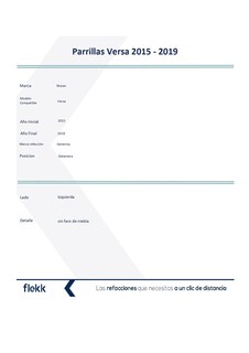Foto 2 | Parrillas, Marco Y Molduras De Parrilla, Nissan Versa, Izquierda, 2015 Al 2019