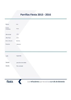 Foto 2 | Parrillas, Marco Y Molduras De Parrilla, Ford Fiesta, Izquierda, 2013 Al 2016