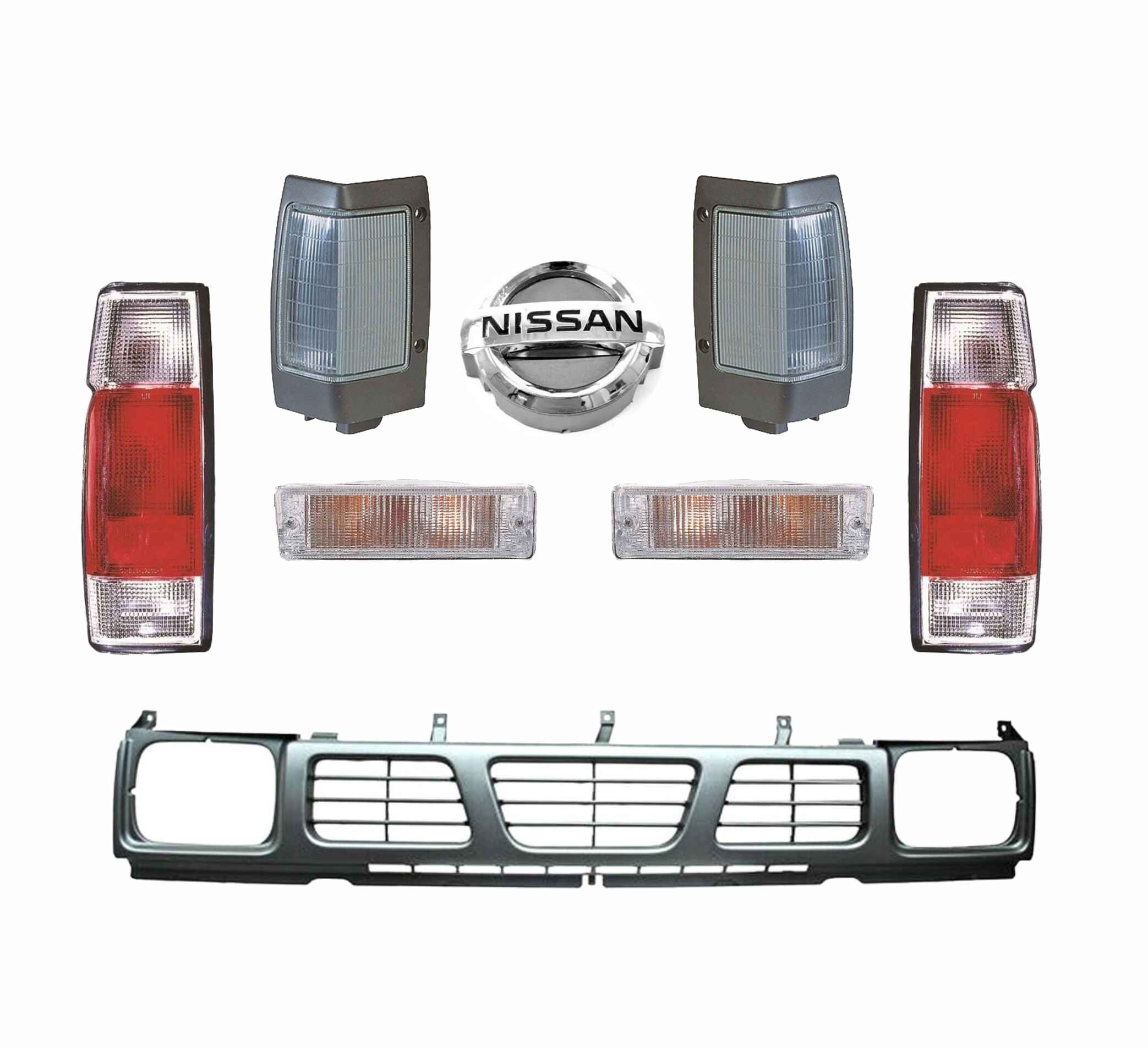 Parrilla Nissan D21  Con Cuartos Bco Y Calaveras 2004-2008