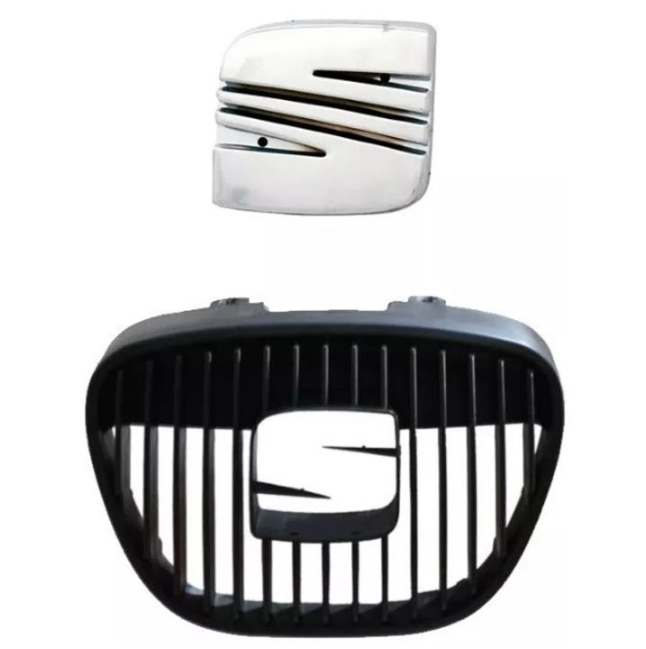 Kit Seat Ibiza 03 04 05 06 07 08 09 Parrilla Negra Y Emblema