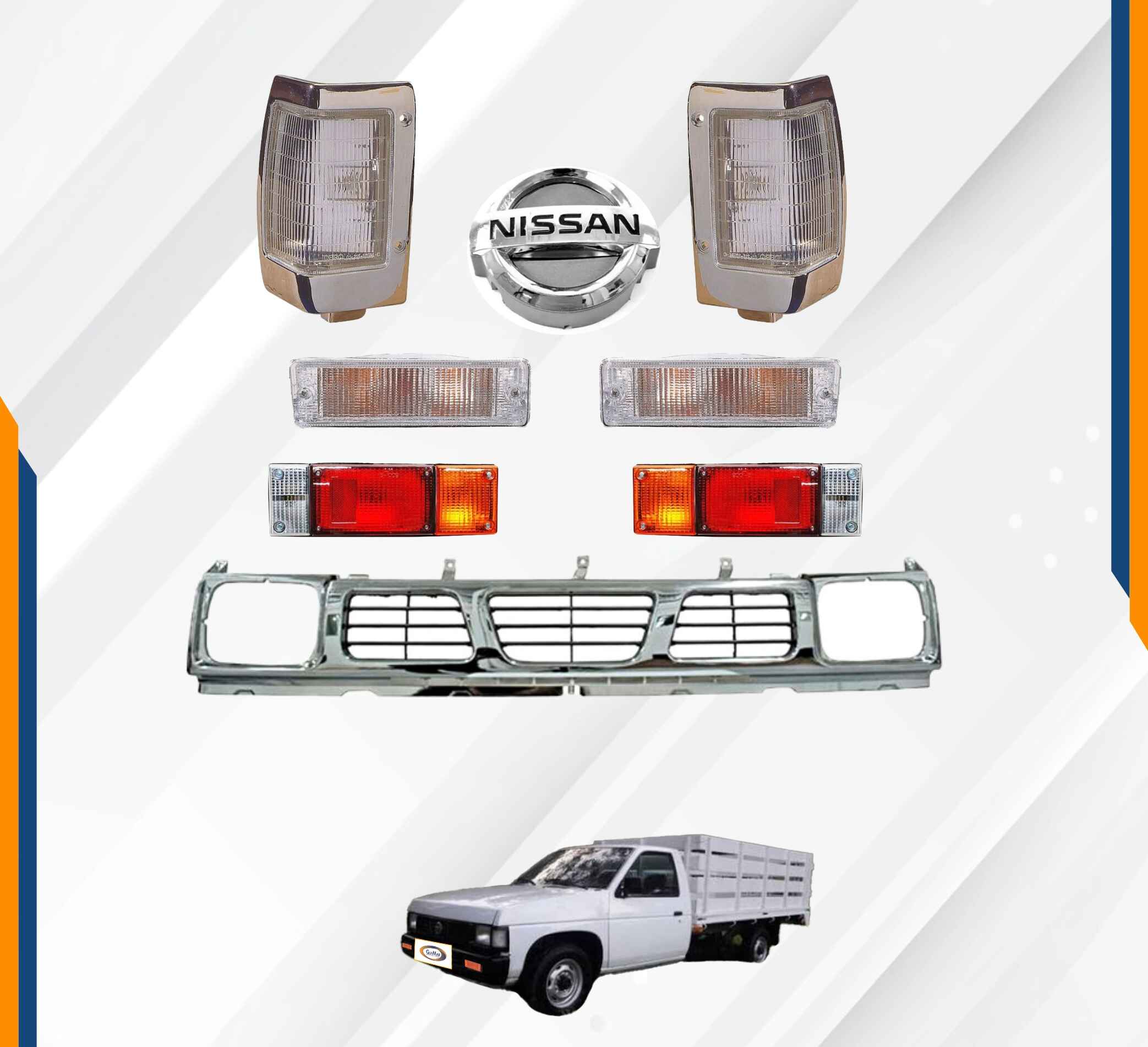 Foto 2 | Parrilla Nissan D21 Cromada Estaquitas Con Cuartos Bco Y Calaveras