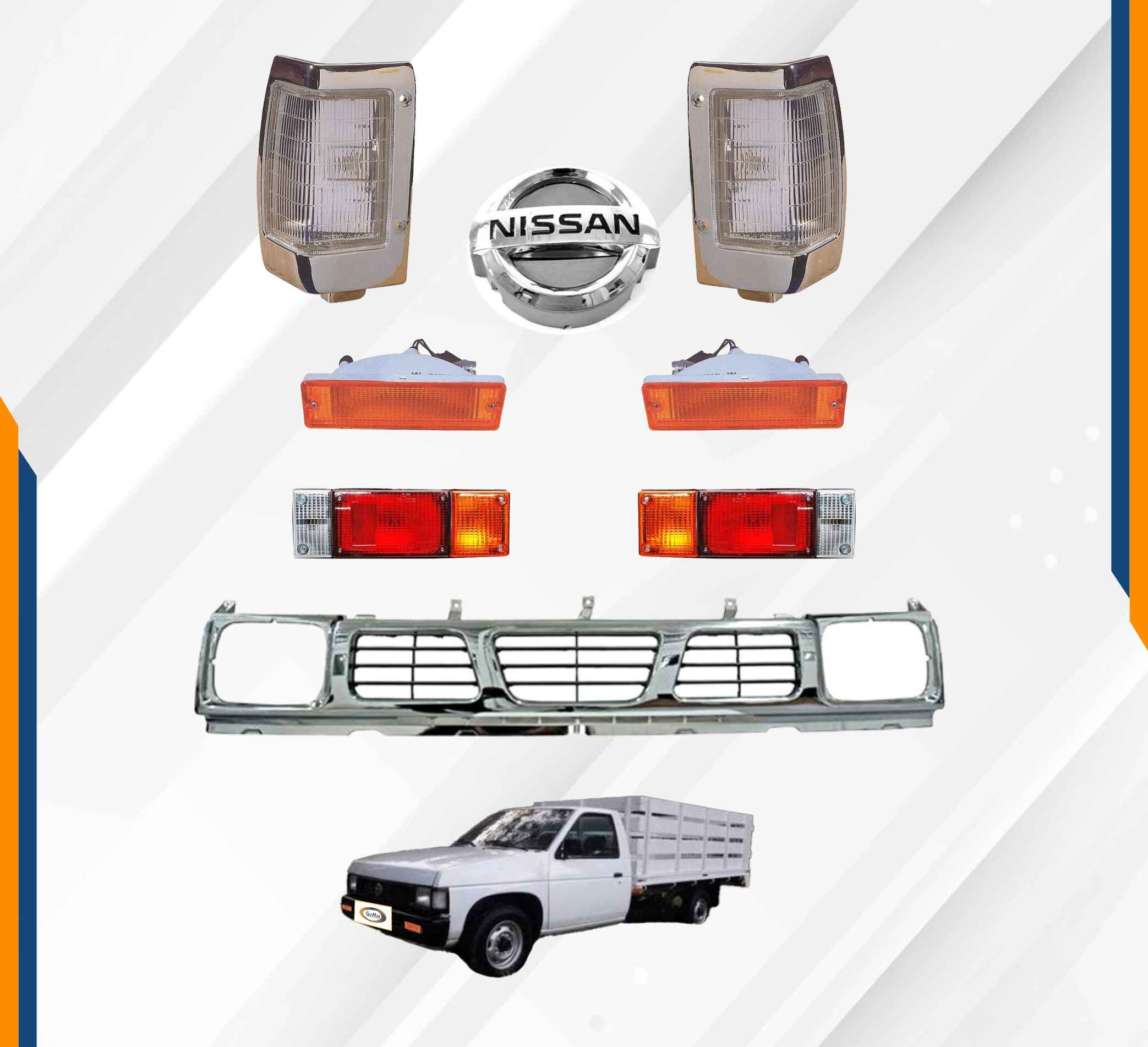 Foto 2 | Parrilla Nissan D21cromada  Estaquitas Con Cuartos Y Calaveras
