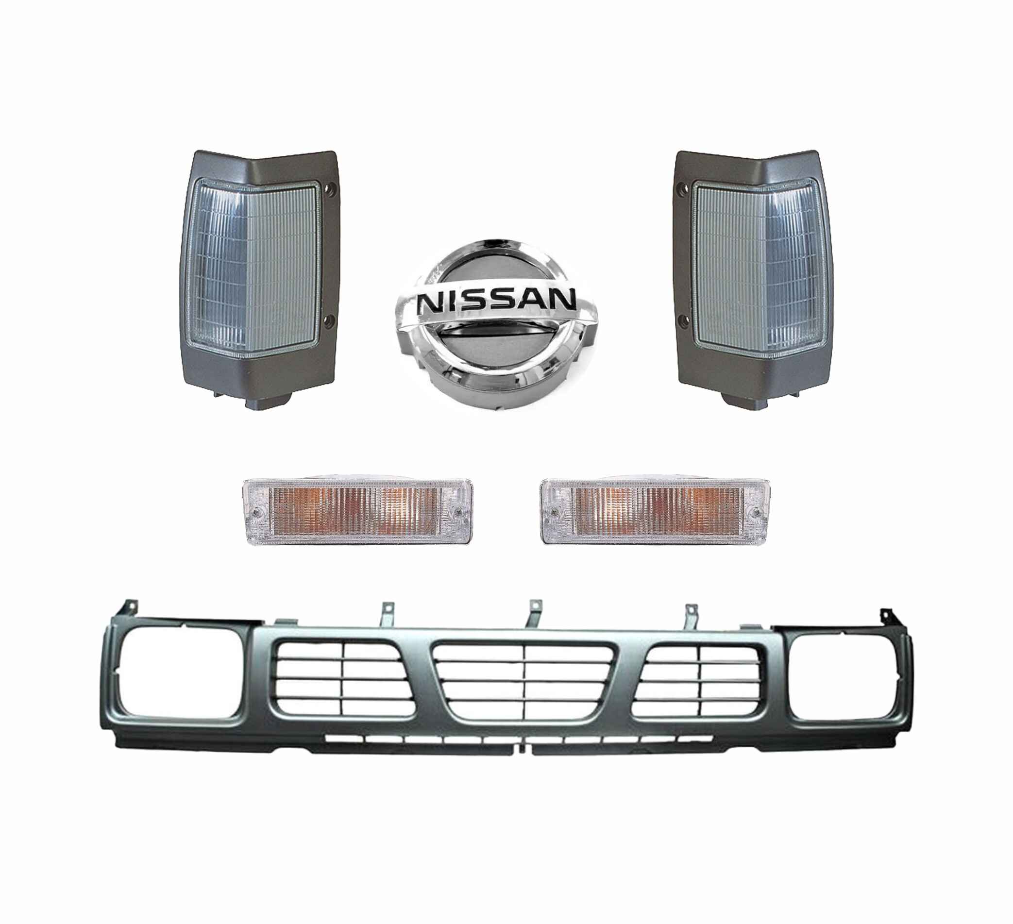 Parrilla Nissan D21 Con Cuartos Blancos Y Logo