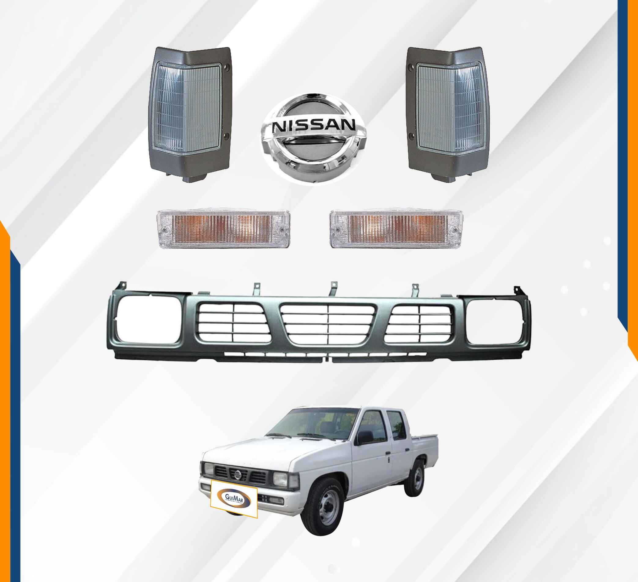 Foto 3 pulgar | Parrilla Nissan D21 Con Cuartos Blancos Y Logo