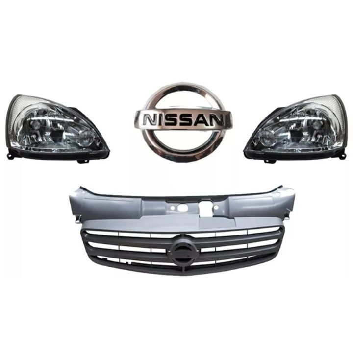 Kit Par De Faros + Parrilla Con Emblema Platina 2001 Al 2010