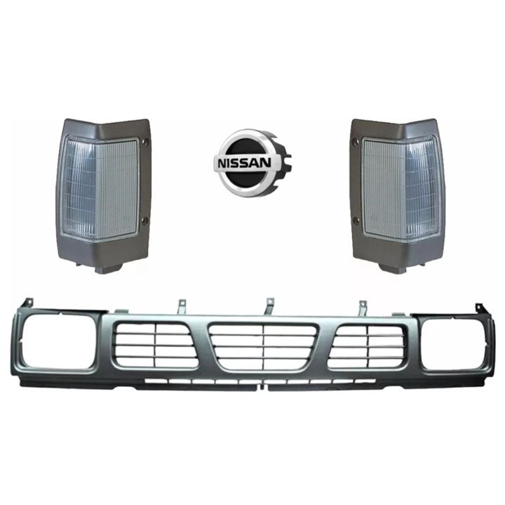 Parrilla Nissan D21 Gris Con Cuartos Y Emblema 94 - 07