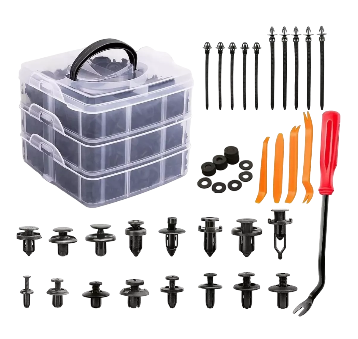 Grapas Automotrices Belug 666 16 Modelos con Accesorios color Negro