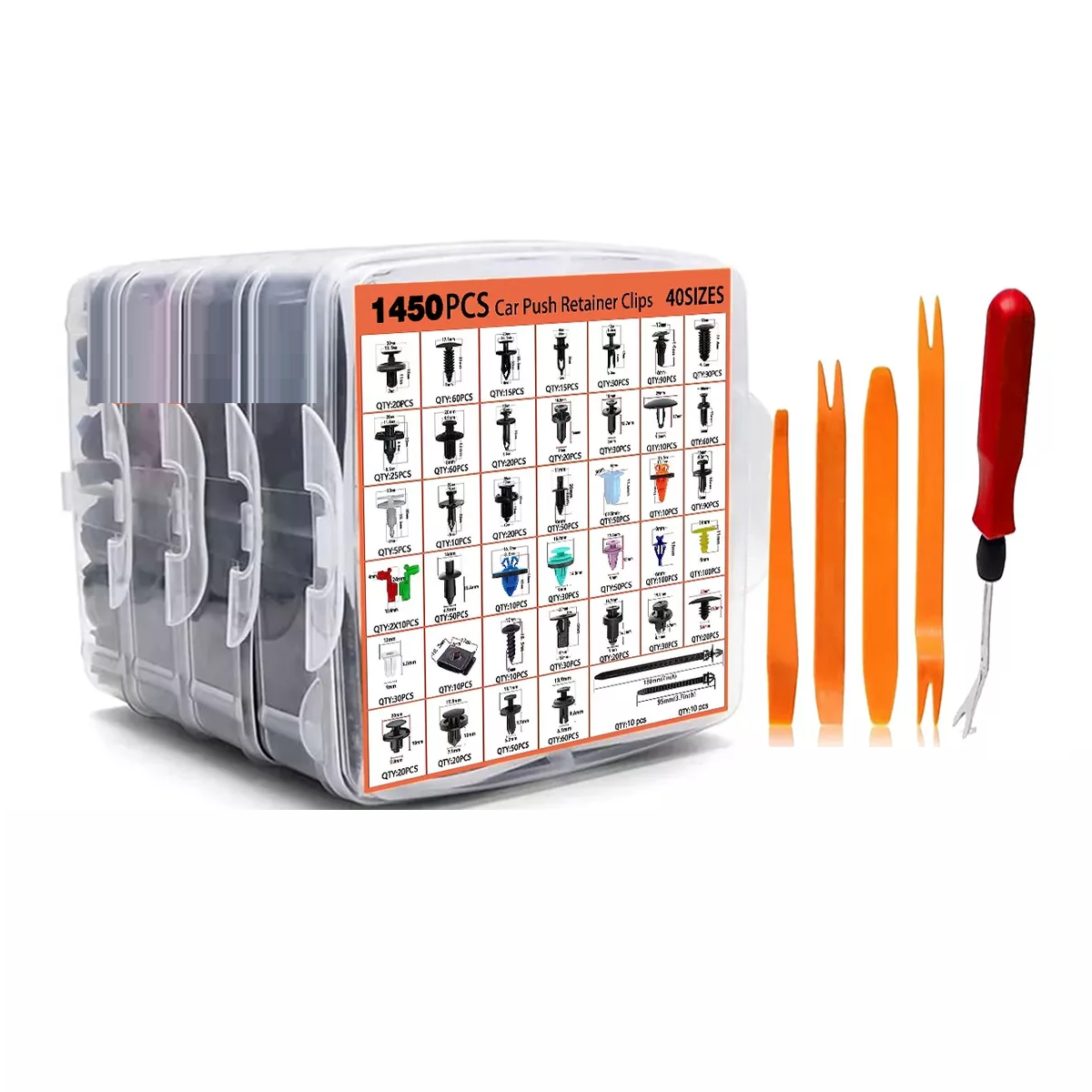 Grapas Automotrices 1815 Pzs Con Quita Grapas Molduras  Eo Safe Imports Esi-13688 Multicolor