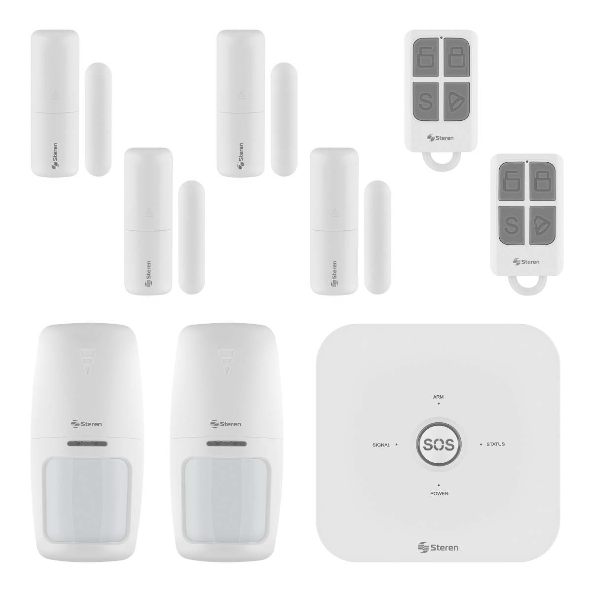 Sistema de Seguridad Wi-fi Steren Shome-2100 con Alarma/ 6 Sensores/ 2 Controles Remoto color Blanco