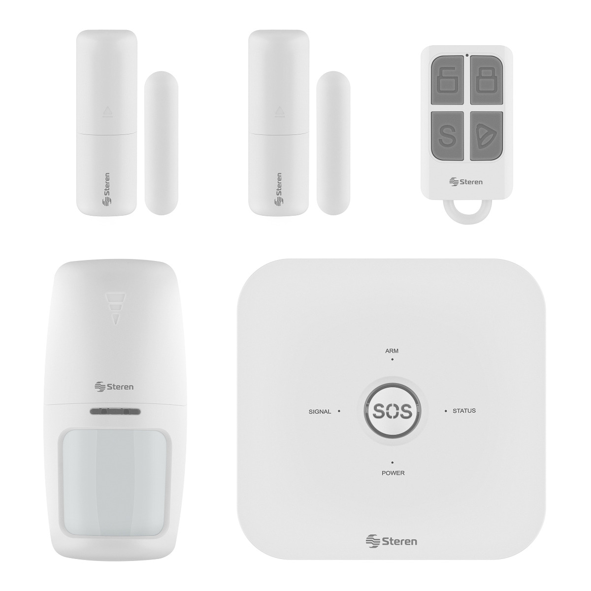 Foto 2 pulgar | Sistema de Seguridad Wi-fi Steren Shome-2000 color Blanco con Alarma 3 Sensores y Control Remoto