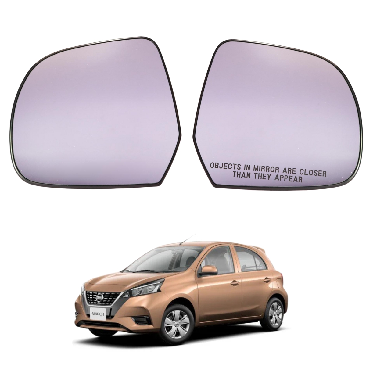 Kit Lunas De Espejos Laterales Para Auto March 2011-2024 Original Nissan