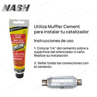 Foto 5 | Convertidor Catalítico Nash Muffler Euro 4 Con Rosca Para Sensor En Medio, Cople 2 1/4'' Incluye Cemento Para Instala