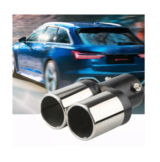 Foto 3 | Tubo de Escape Silenciador para Coche Puntas de Acero Inoxidable