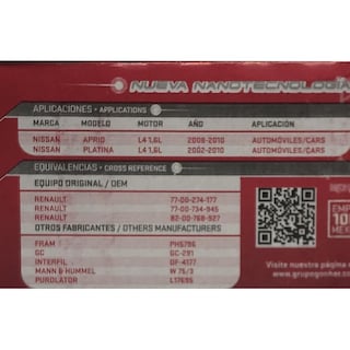 Foto 2 | Filtro de Aceite Gonher Gp-291 Blindado