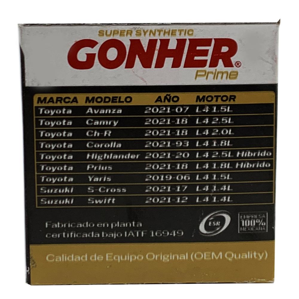 Foto 5 pulgar | Filtro De Aceite Sintético Gonher Prime Gps-157