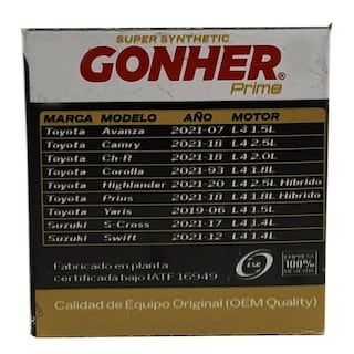 Foto 4 | Filtro De Aceite Sintético Gonher Prime Gps-157