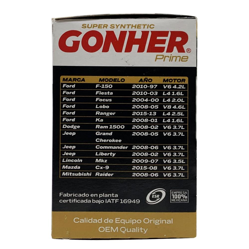 Filtro De Aceite Sintetico Gonher Prime Gps 3600 Coppel Com