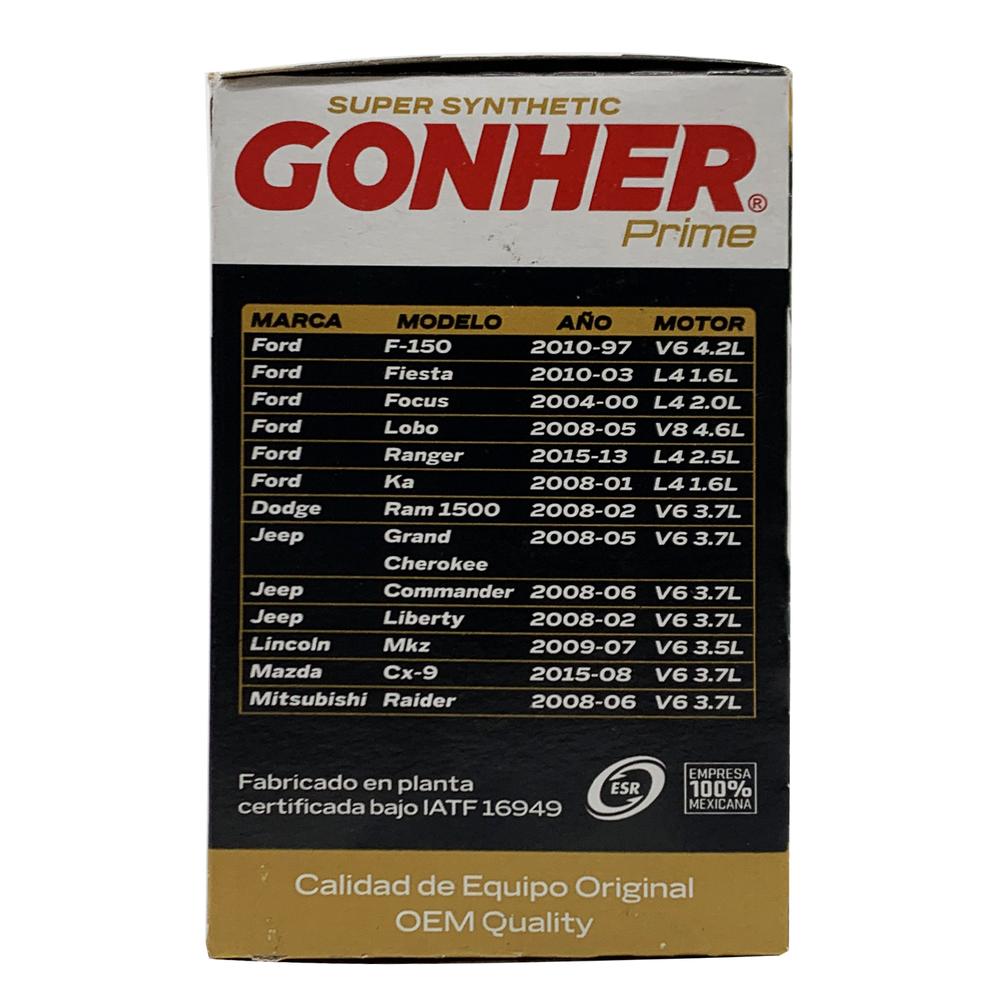 Foto 3 | Filtro De Aceite Sintetico Gonher Prime Gps-3600