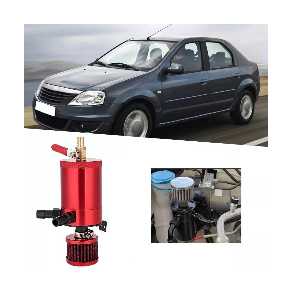 Foto 6 pulgar | Tanque Recuperador De Aceite Con Filtro Universal Eo Safe Imports Esi-13701 Roja
