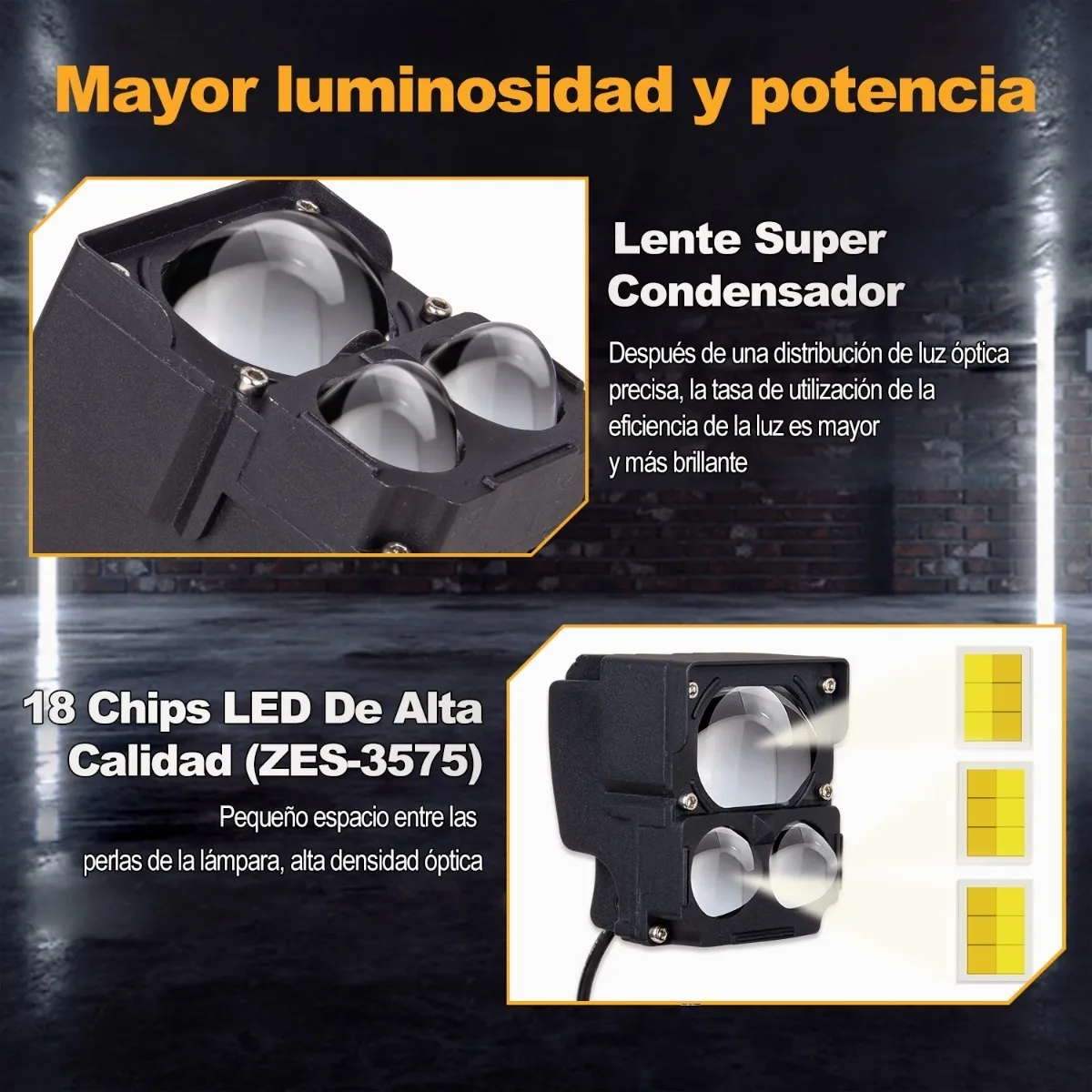 Foto 4 pulgar | Par Faros Malubero De Lupa Doble Color Luz Para Auto Motocicleta 32000 Lm