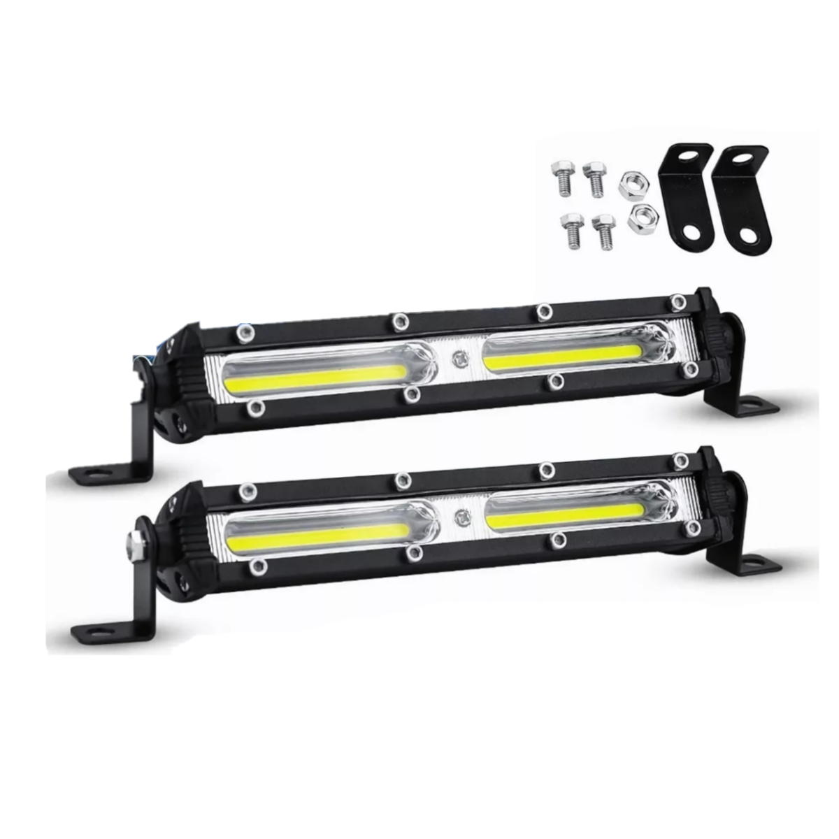 Par de Faros Barras 36w Led Auxiliares 7'' Auto Moto Jeep Rzr Esi-6122 color Negro