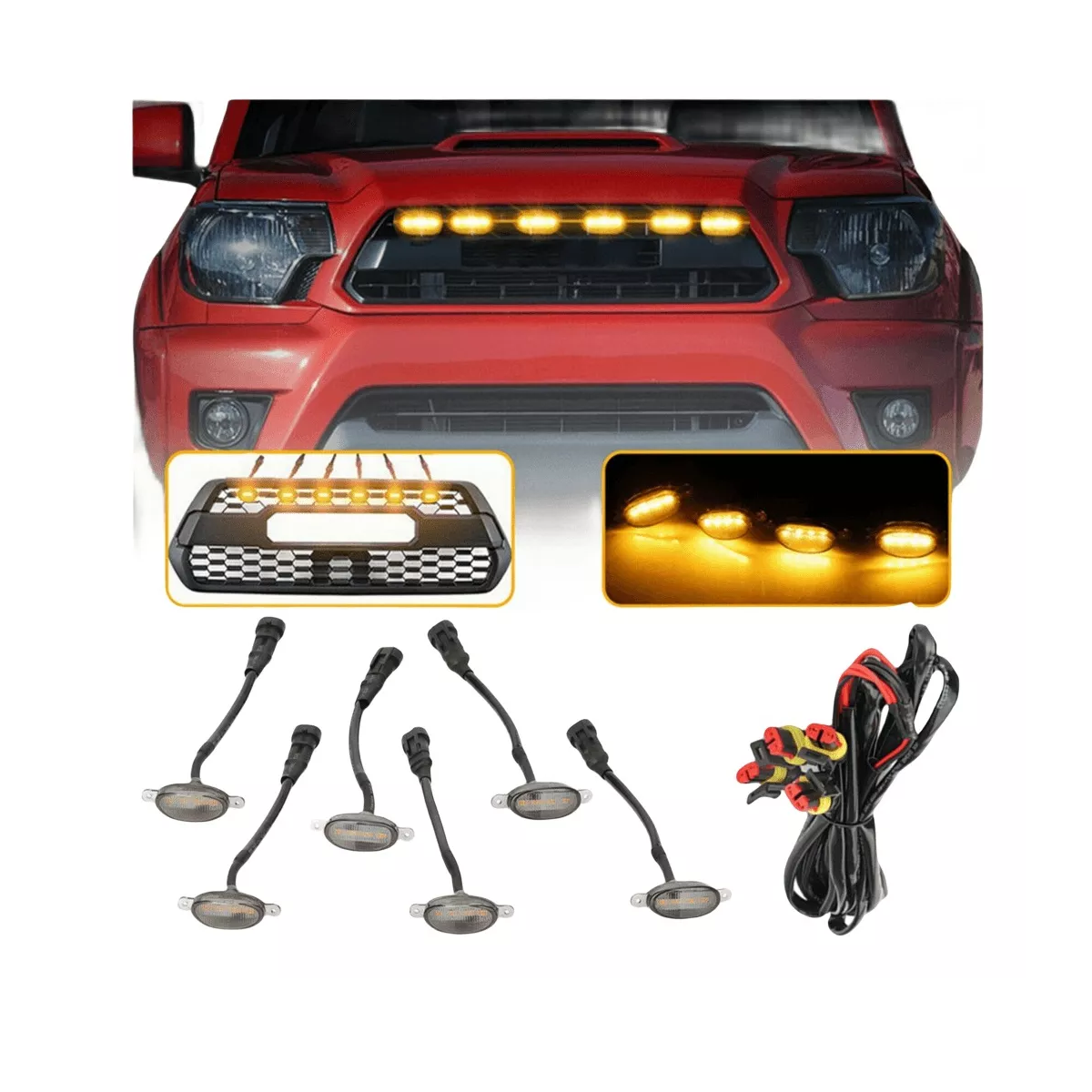 Foto 3 pulgar | Kits 6 Luces De Parrilla Led Ámbar Para Unversal Automotriz Eo Safe Imports Esi-9423 Gris